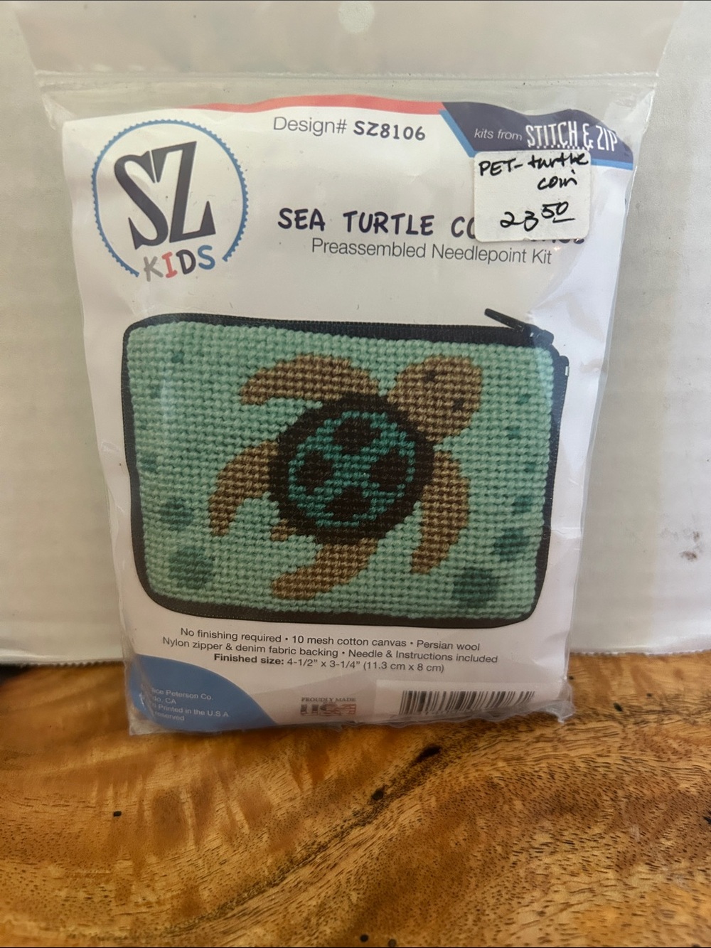 SZ Kids Sea Turtle Coin Purse Needlepoint Kit